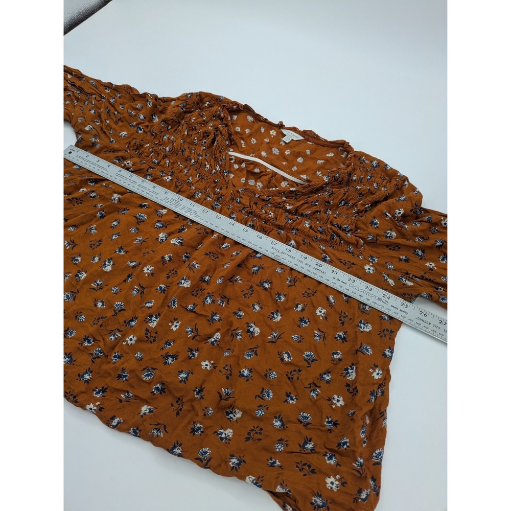 Lucky Brand Top Blouse Size 2XL Plus Floral Smocked‎ Cottagecore Peasant - Picture 4 of 7